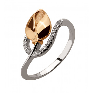 Золотое кольцо с циркониями (4б_к-224) фотография