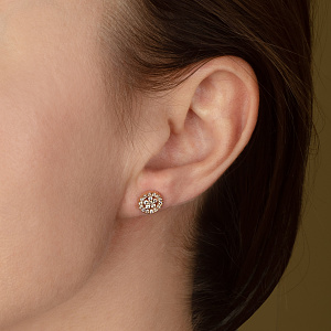 Золотые серьги с фианитами (1б_с-231) фотография