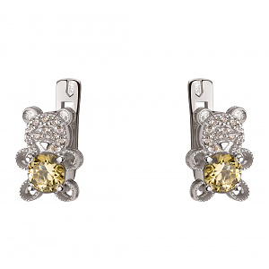 Золоті сережки з фіанітами  та  цирконіями (2б_с-255) фотографія