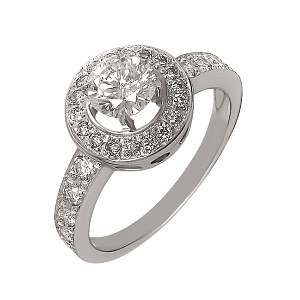 Золота каблучка з діамантами (2б_к-037) фотографія