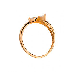 Золотое кольцо с цирконием куб. (01-19076500) фотография