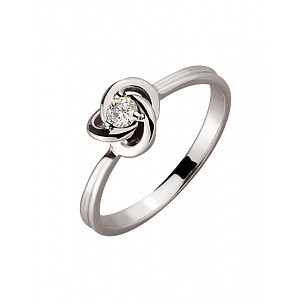 Золотое кольцо с бриллиантом (01-19258300) фотография