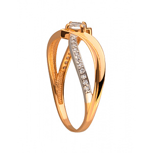 Золотое кольцо с цирконием куб. (01-200055200) фотография