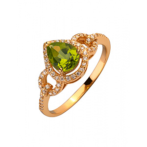 Золотое кольцо с цирконием куб. (01-200164500) фотография