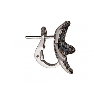 Золотые серьги с бриллиантами  и  корундами (01-200264700) фотография