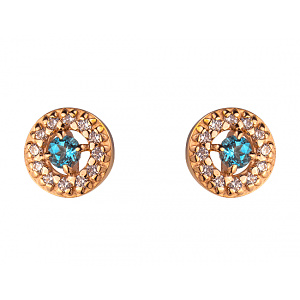 Золотые серьги с цирконием куб. (01-200291200) фотография