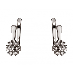 Золоті сережки з цирконієм куб. (01-200295200) фотографія