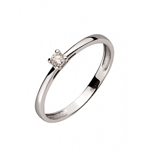 Золота каблучка з діамантом (01-200395300) фотографія