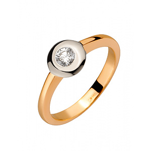 Золотое кольцо с бриллиантом (01-200418400) фотография