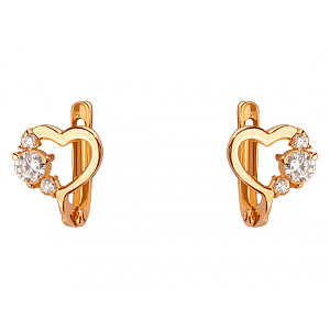 Золотые серьги с цирконием куб. (01-200453000) фотография