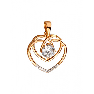 Золотой кулон с цирконием куб. (01-200481200) фотография