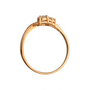 Золотое кольцо с цирконием куб. (01-200535100) фотография