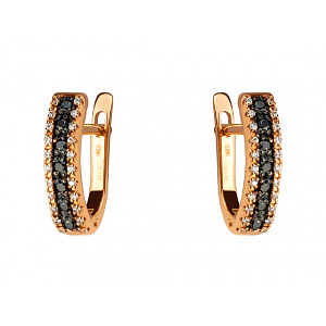 Золоті сережки з фіанітом (цирконієм куб.) (01-200627400) фотографія