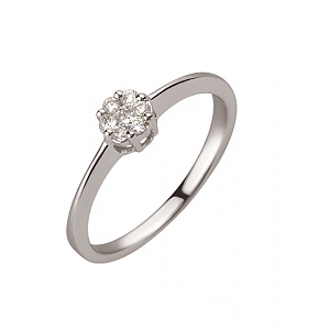 Золота каблучка з діамантами (01-200746000) фотографія