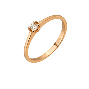 Золотое кольцо с бриллиантом (01-200781100) фотография