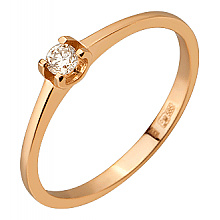 Золотое кольцо с бриллиантом (01-200781100)