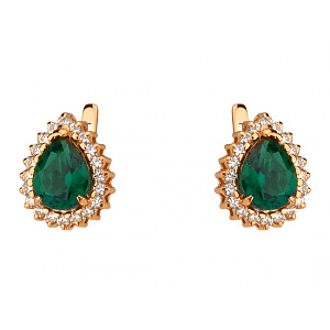 Золотые серьги с фианитом (цирконием куб.) (01-200788500) фотография