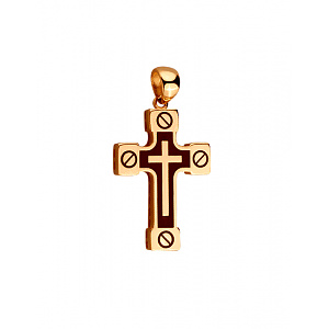 Золотой крестик с емаль (01-200838300) фотография