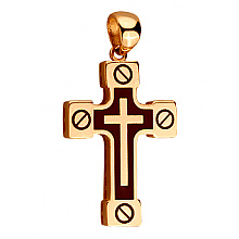 Золотой крестик с емаль (01-200838300)