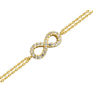 Золотий браслет з фіанітом (цирконієм куб.) (01-200841800) фотографія