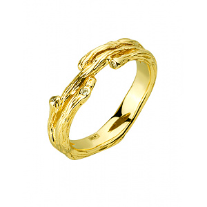 Золота каблучка з діамантами (01-200851700) фотографія