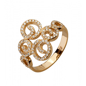 Золота каблучка з діамантами (1б_к-207) фотографія