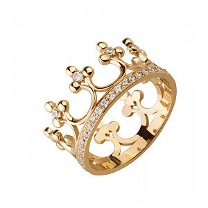 Золотое кольцо с фианитами  и  циркониями (1б_к-306) фотография