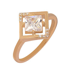 Золотое кольцо с фианитами (1б_к-042) фотография