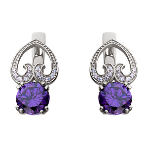 Золотые серьги с фианитами  и  циркониями (2б_с-098) фотография