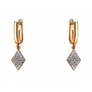 Золотые серьги с цирконием куб. (01-19109401) фотография