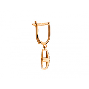 Золотые серьги с цирконием куб. (01-19109401) фотография