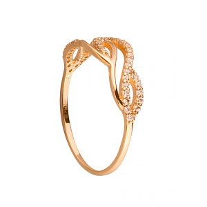 Золотое кольцо с цирконием куб. (01-19326401) фотография