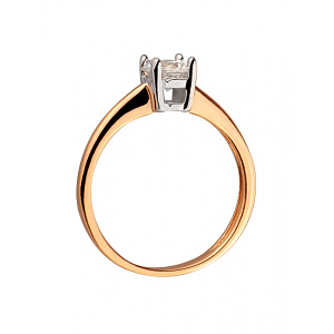 Золотое кольцо с цирконием куб. (01-200007001) фотография