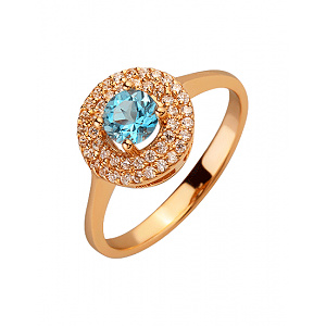 Золотое кольцо с цирконием куб. (01-200159901) фотография