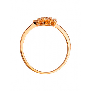 Золотое кольцо с цирконием куб. (01-200358801) фотография