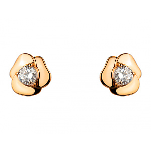 Золотые серьги с цирконием куб. (01-200369501) фотография