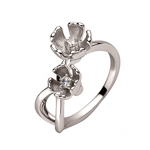 Золота каблучка з діамантами (01-200418401) фотографія