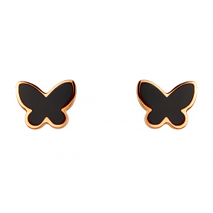 Золоті сережки з емаль (01-200447801) фотографія