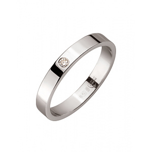 Золотое обручальное кольцо  с бриллиантом (01-200449101) фотография