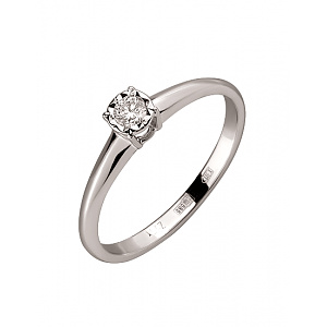 Золота каблучка з діамантом (01-200489301) фотографія