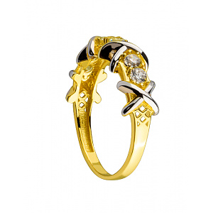 Золотое кольцо с цирконием куб. (01-200510801) фотография