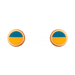 Золоті сережки з емаль (01-200512301) фотографія
