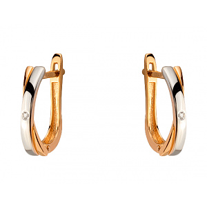 Золотые серьги с бриллиантами (01-200539501) фотография