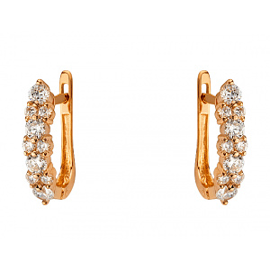 Золотые серьги с цирконием куб. (01-200542701) фотография