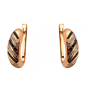 Золоті сережки з діамантами  та  корундами (01-200563501) картинка Золоті сережки з діамантами  та  корундами (01-200563501) фотографія