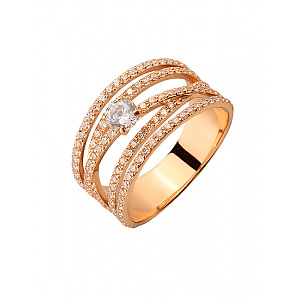 Золота каблучка з цирконієм куб. (01-200566901) фотографія