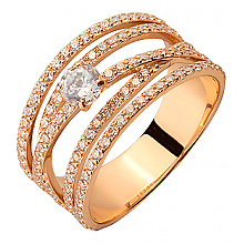 Золота каблучка з цирконієм куб. (01-200566901)