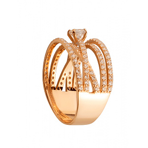 Золота каблучка з цирконієм куб. (01-200566901) фотографія