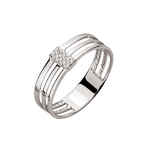 Золота каблучка з фіанітом (цирконієм куб.) (01-200627501) фотографія