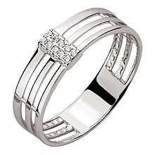 Золота каблучка з фіанітом (цирконієм куб.) (01-200627501)